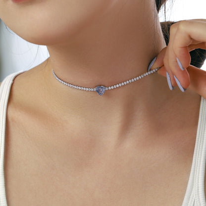 [Goodv]2.0 Carat Sparkling Tennis Heart Cut Necklace