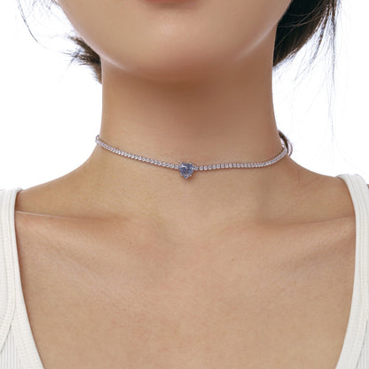 [Goodv]2.0 Carat Sparkling Tennis Heart Cut Necklace