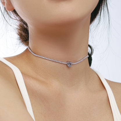 [Goodv]2.0 Carat Sparkling Tennis Heart Cut Necklace
