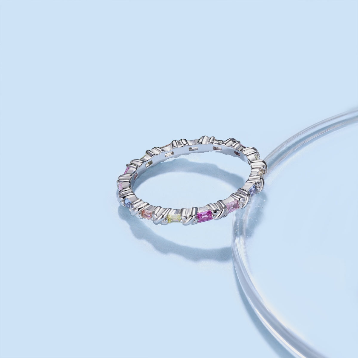 [Goodv]Charming Colorful Round Cut Daily Ring