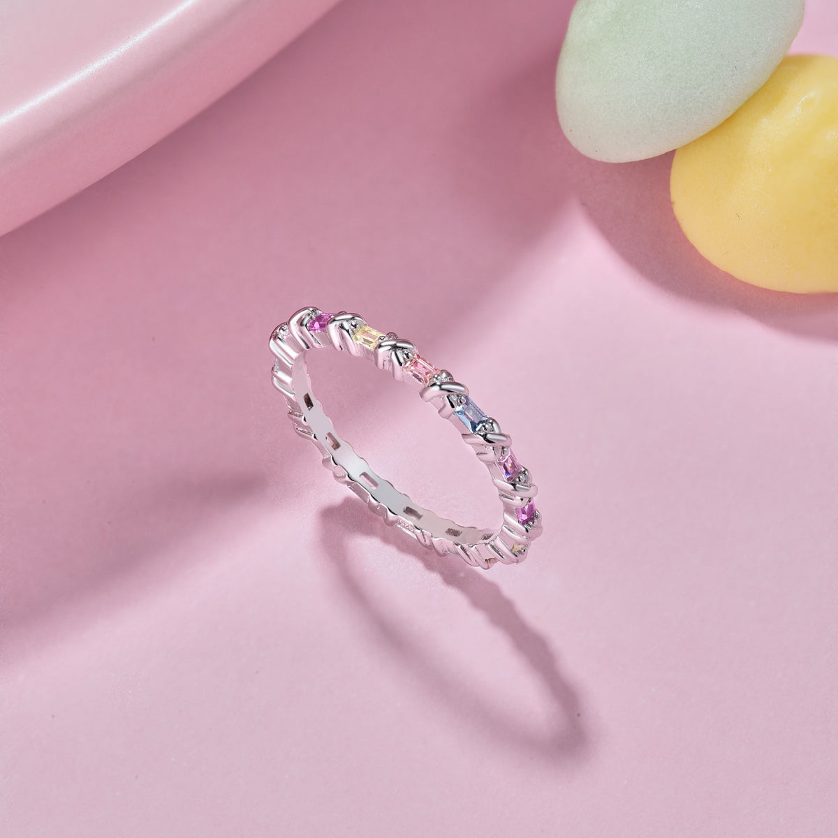 [Goodv]Charming Colorful Round Cut Daily Ring