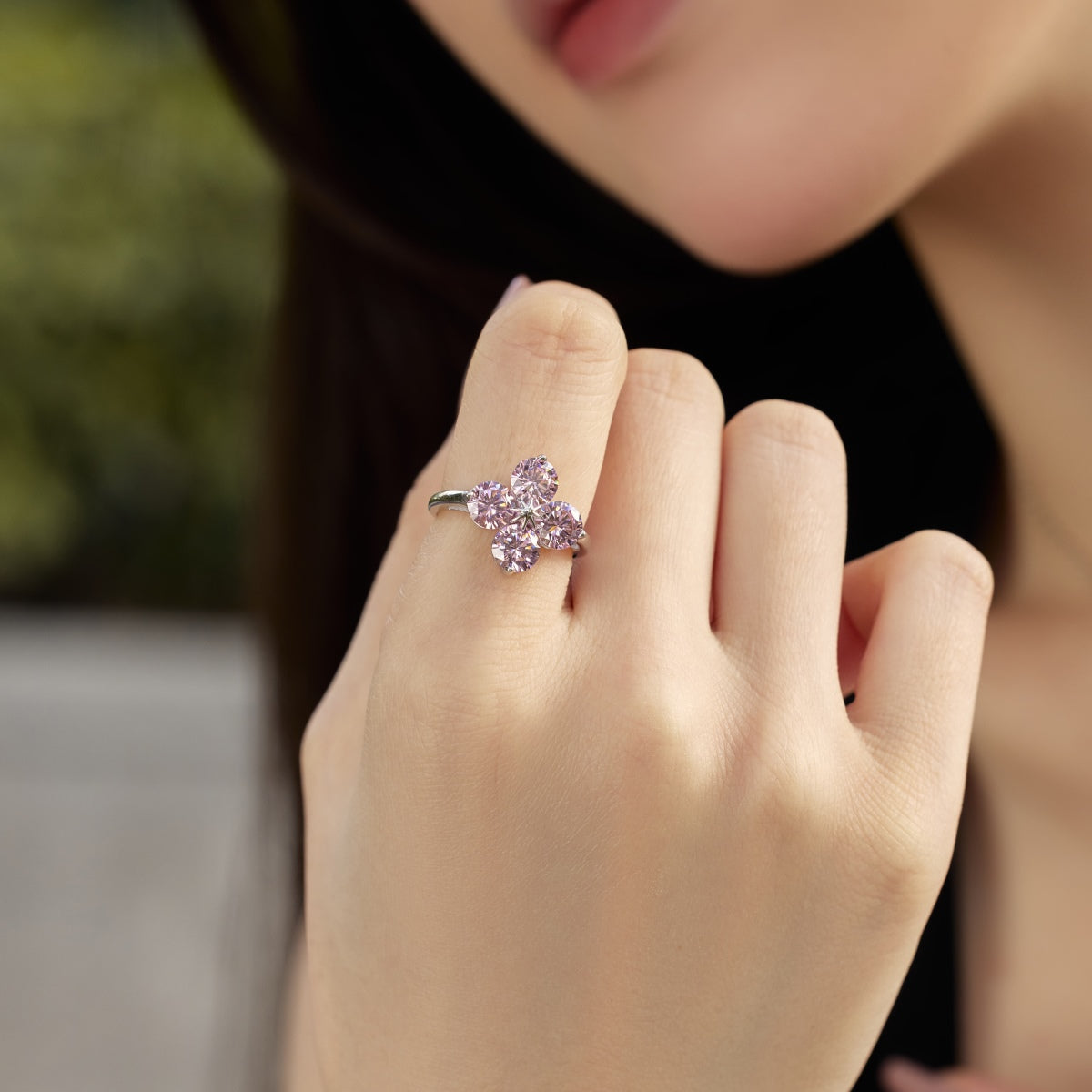 [Goodv]Four-Leaf Clover Eight-Pointed Star Ring