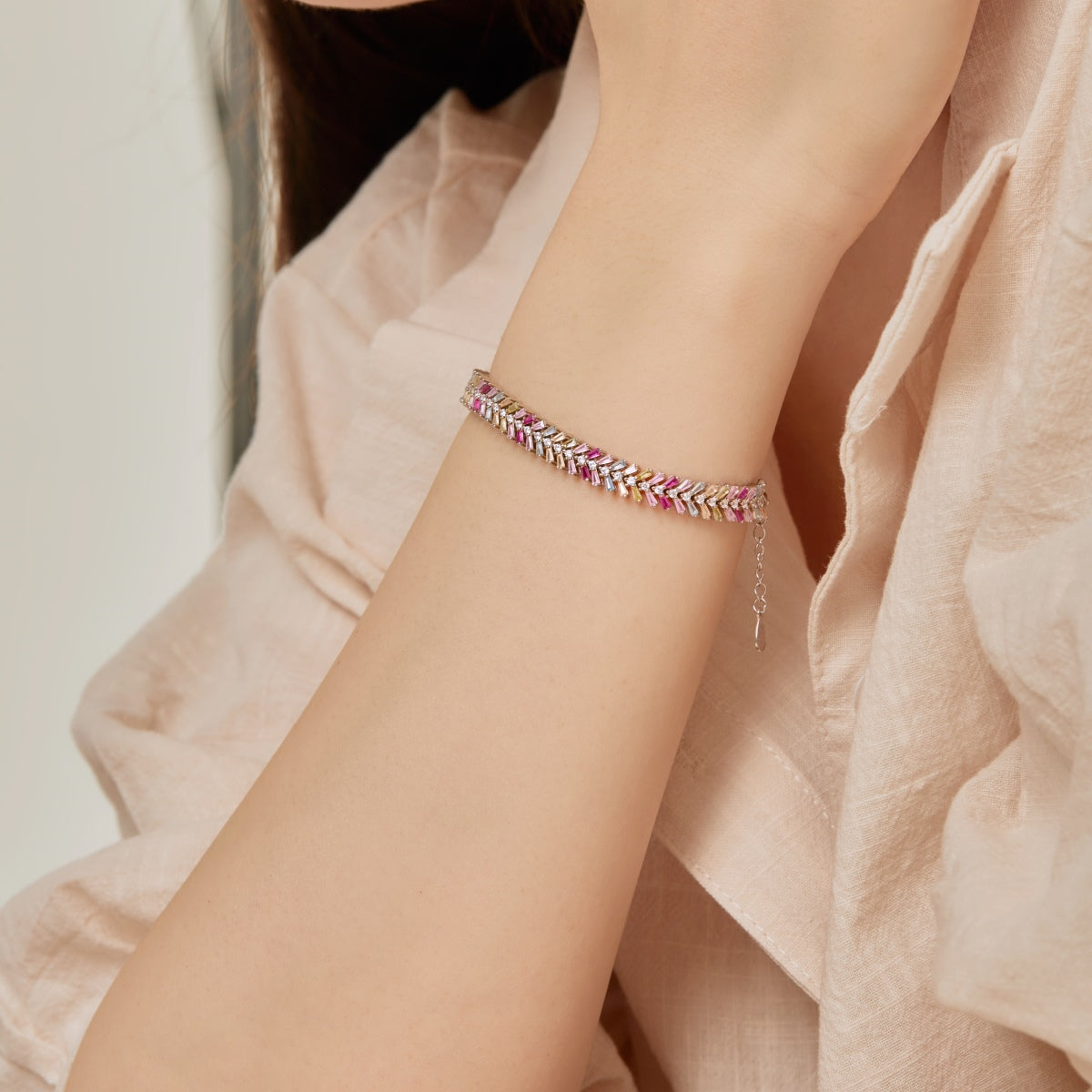 [Goodv]Dainty Radiant Emerald Cut Daily Bracelet