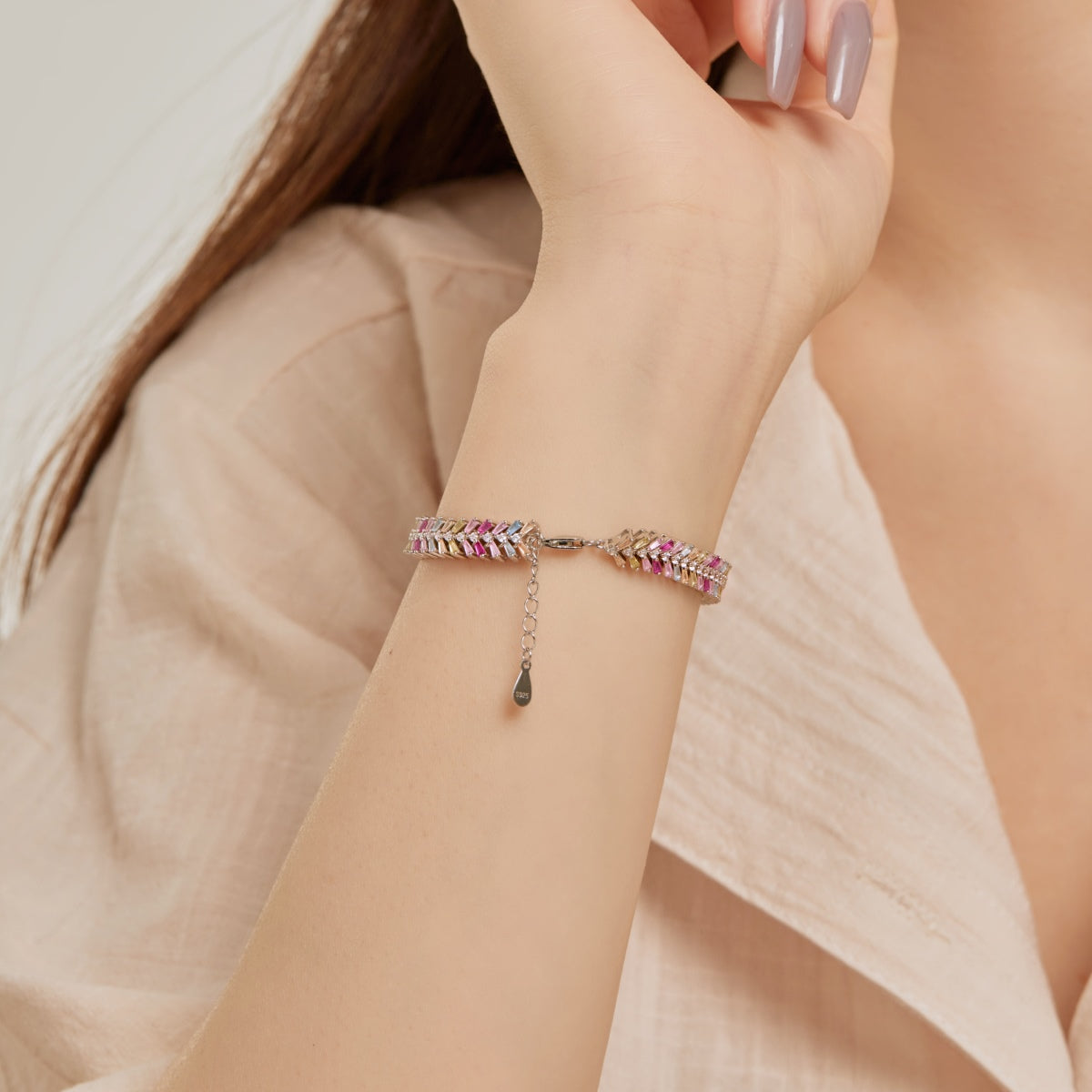 [Goodv]Dainty Radiant Emerald Cut Daily Bracelet