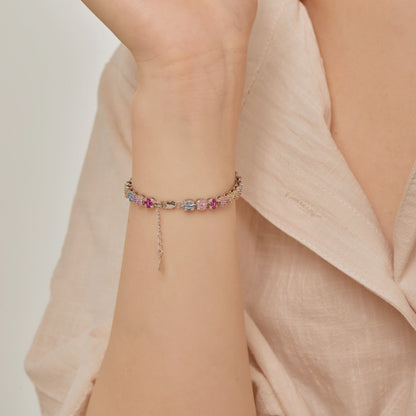 [Goodv]Delicate Colorful Emerald Cut Daily Bracelet