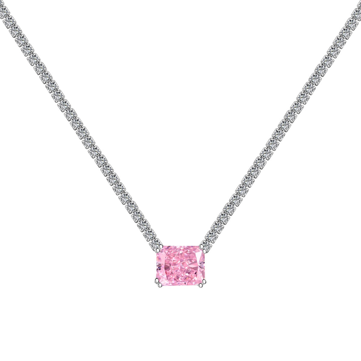 [Goodv]4.0 Carat Elegant Radiant Cut Necklace