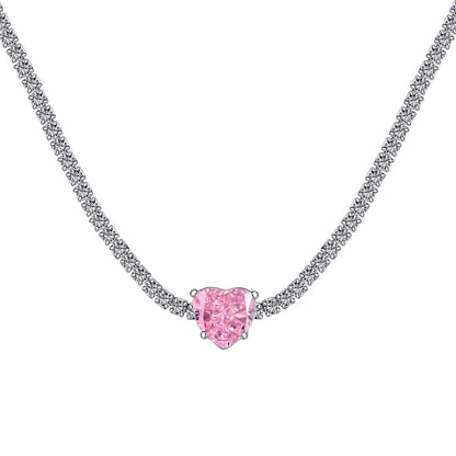 [Goodv]2.0 Carat Sparkling Tennis Heart Cut Necklace