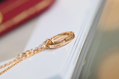 [BIJOUX] COLLIER LOVE RÉGLABLE OR ROSE 2 DIAMANTS