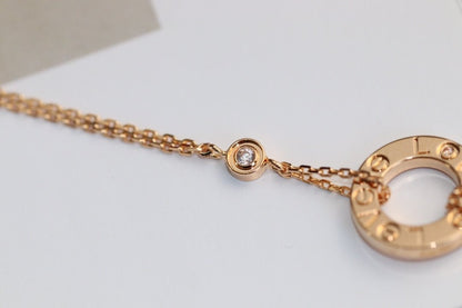 [BIJOUX] COLLIER LOVE RÉGLABLE OR ROSE 2 DIAMANTS