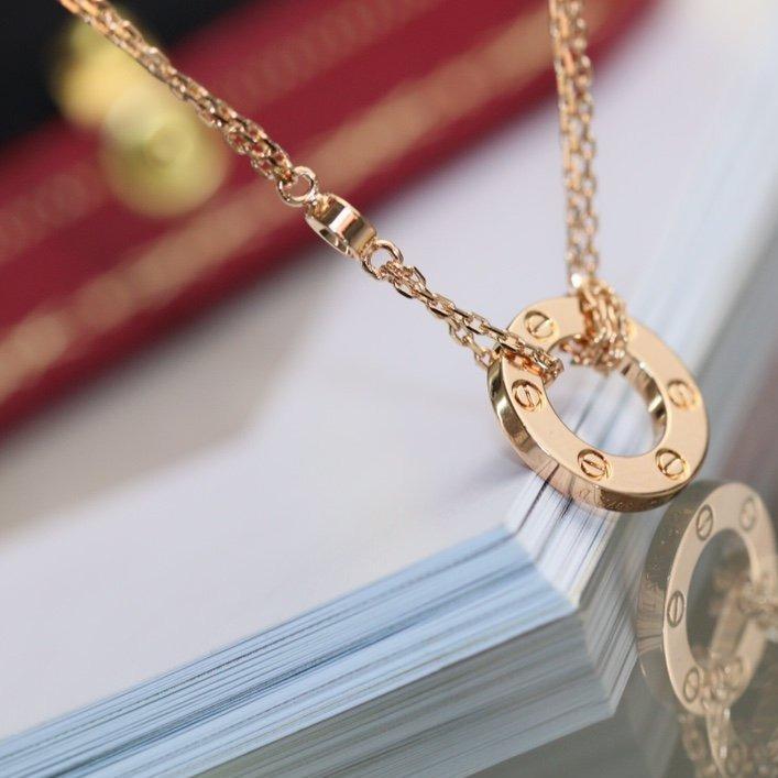 [BIJOUX] COLLIER LOVE RÉGLABLE OR ROSE 2 DIAMANTS