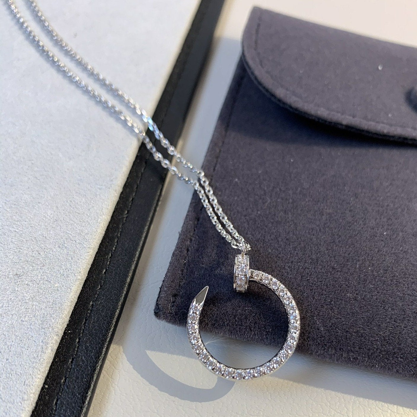 [BIJOUX]COLLIER JUSTE ARGENT DIAMANTS