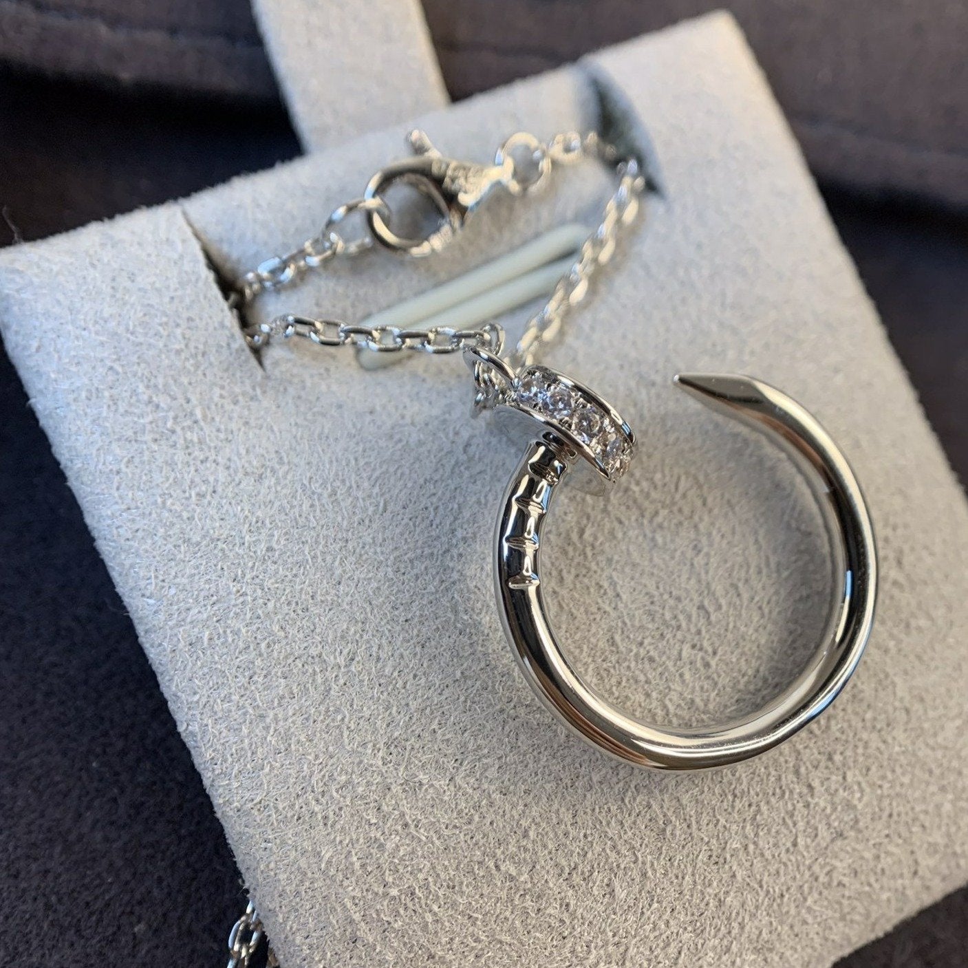 [BIJOUX]COLLIER JUSTE ARGENT DIAMANTS