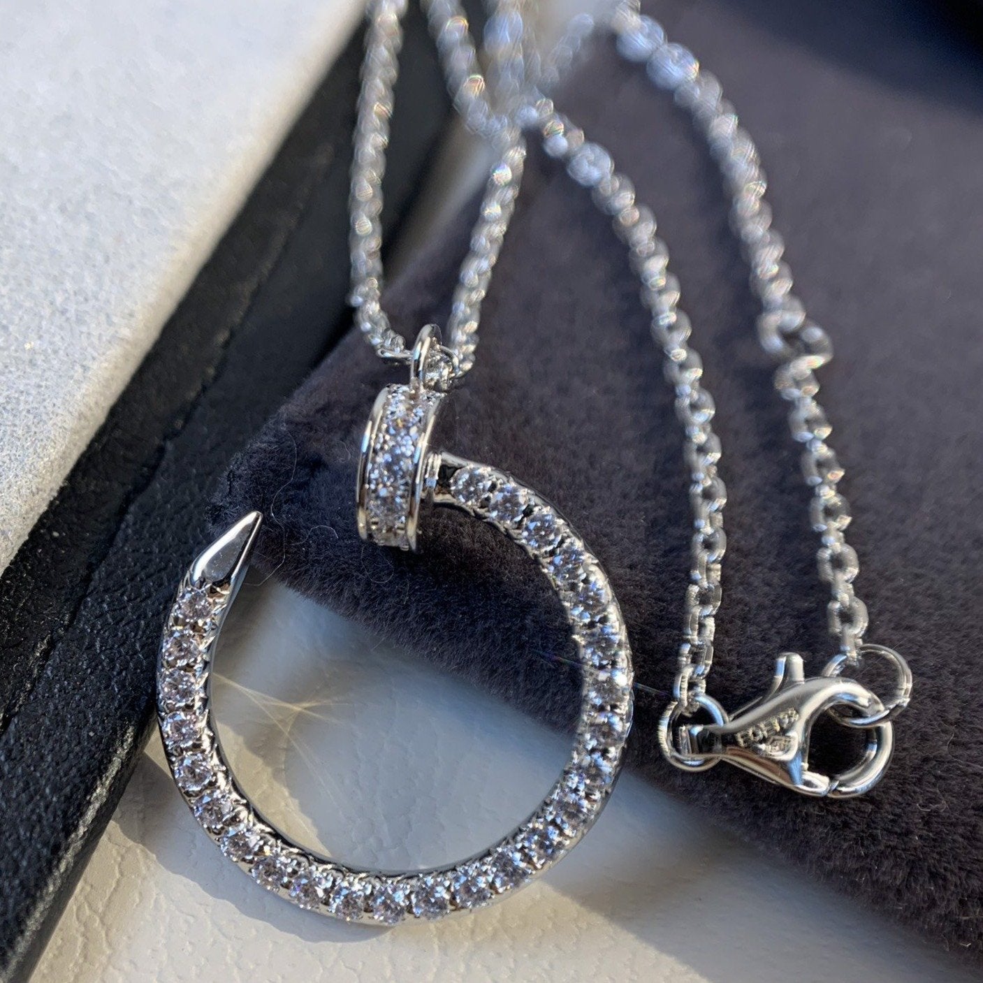[BIJOUX]COLLIER JUSTE ARGENT DIAMANTS