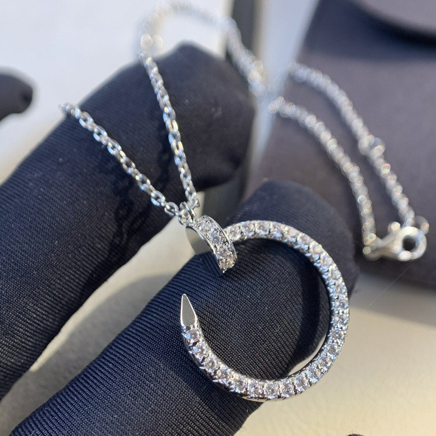 [BIJOUX]COLLIER JUSTE ARGENT DIAMANTS
