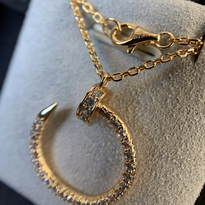 [BIJOUX]COLLIER JUSTE OR ROSE DIAMANTS