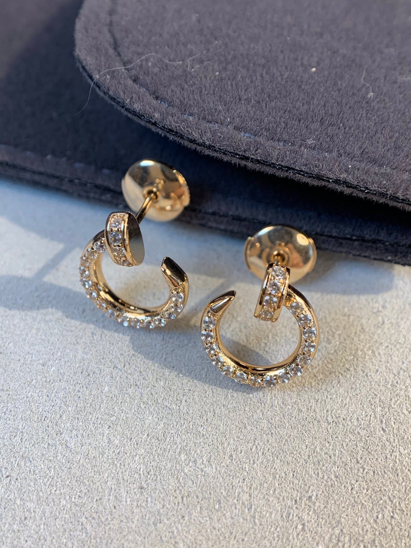 [BIJOUX]JUSTE EARRINGS GOLD DIAMONDS