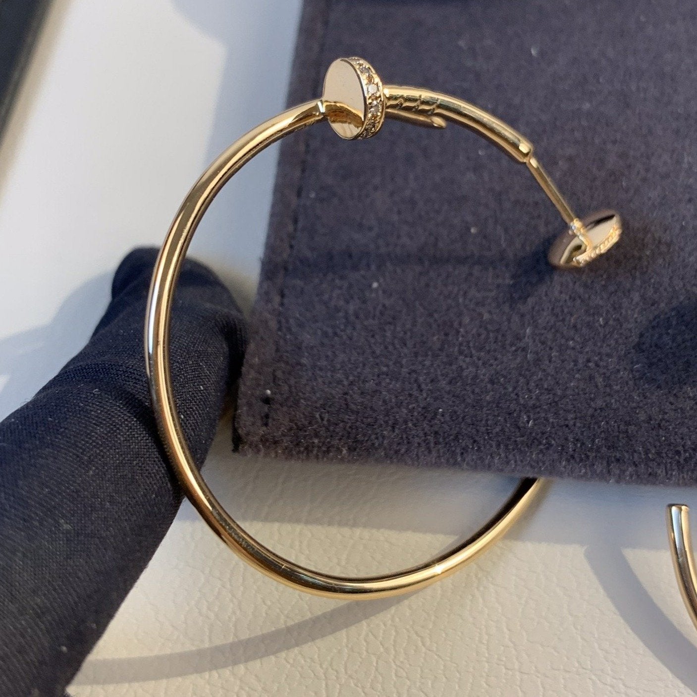 [BIJOUX]JUSTE EARRINGS GOLD DIAMONDS 1.8MM