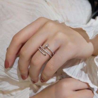 BAGUE JUSTE 1,8MM ARGENT DOUBLE RANGÉE DIAMANTS 