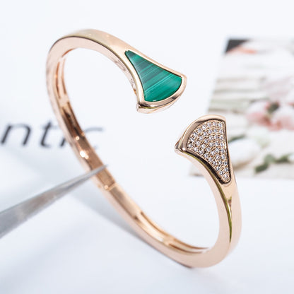 [BIJOUX]BRACELET RÊVE OUVERT MALACHITE OR ROSE