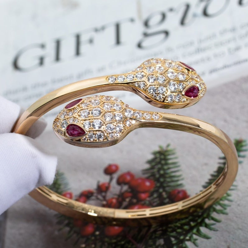 [BIJOUX]セルペンティ ブレスレット ピンクゴールド ダイヤモンド ダブルスネーク