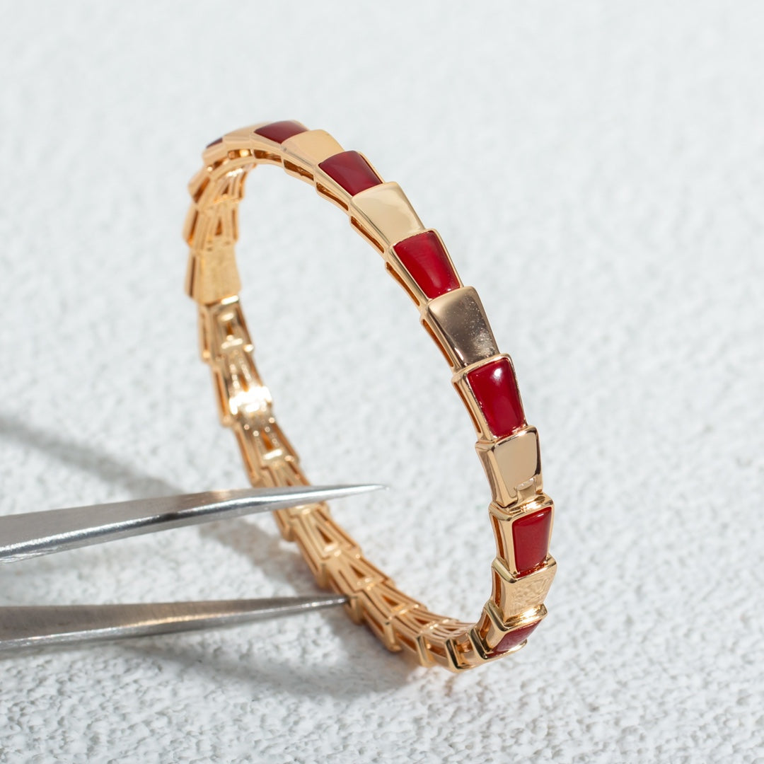 [BIJOUX]BRACELET SERPENTI OR ROSE RUBELLITE