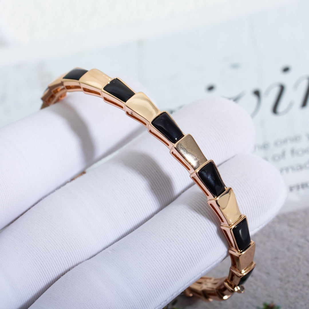 [BIJOUX]SERPENTI BRACELET PINK GOLD ONYX