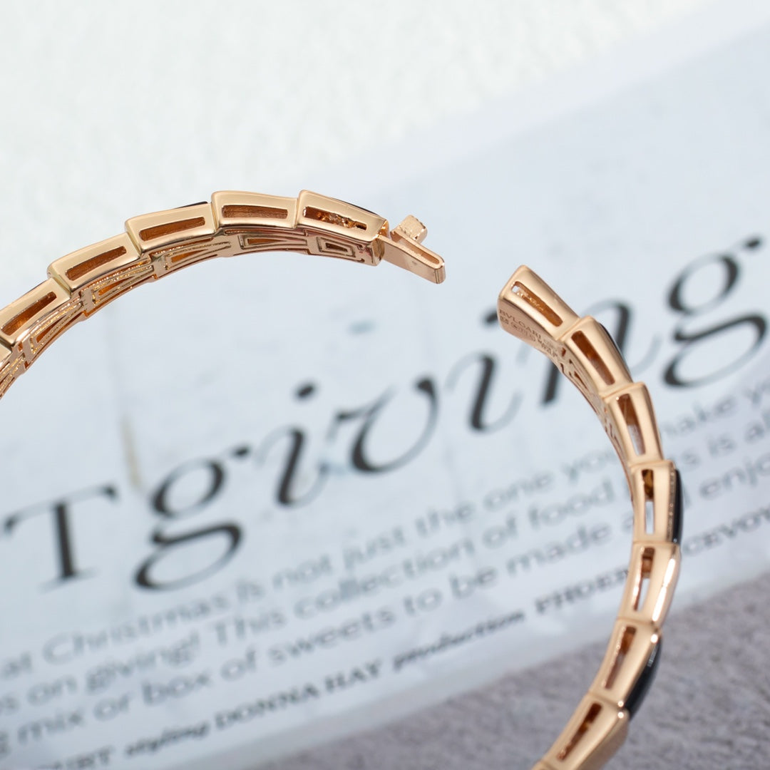 [BIJOUX]SERPENTI BRACELET PINK GOLD ONYX