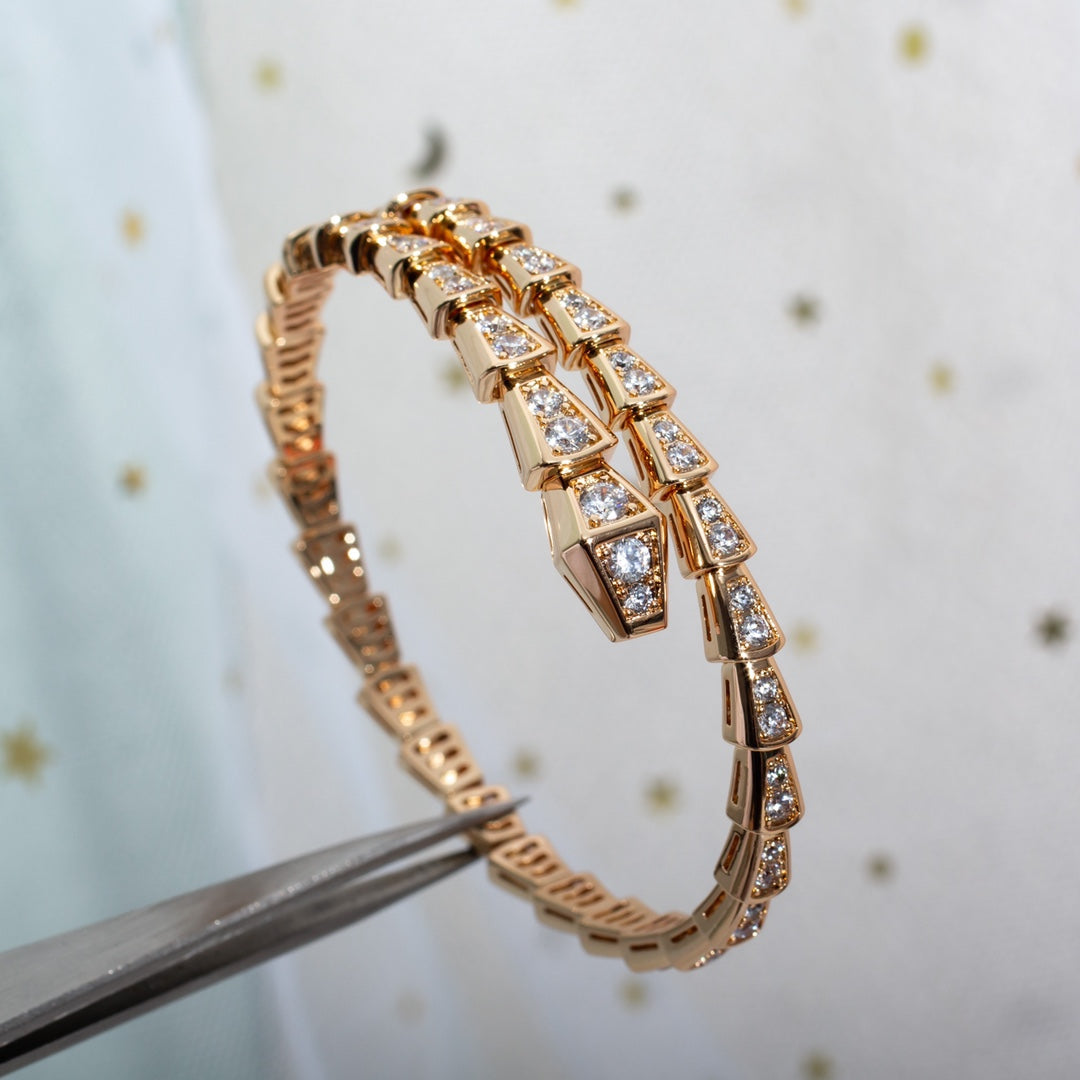 [BIJOUX]BRACELET SERPENTI 6.8MM OR ROSE DIAMANT