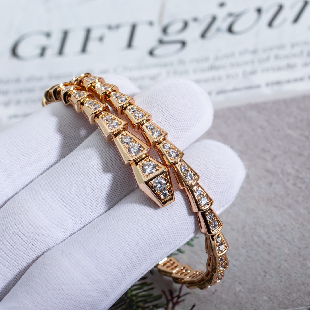 [BIJOUX]BRACELET SERPENTI 6.8MM OR ROSE DIAMANT
