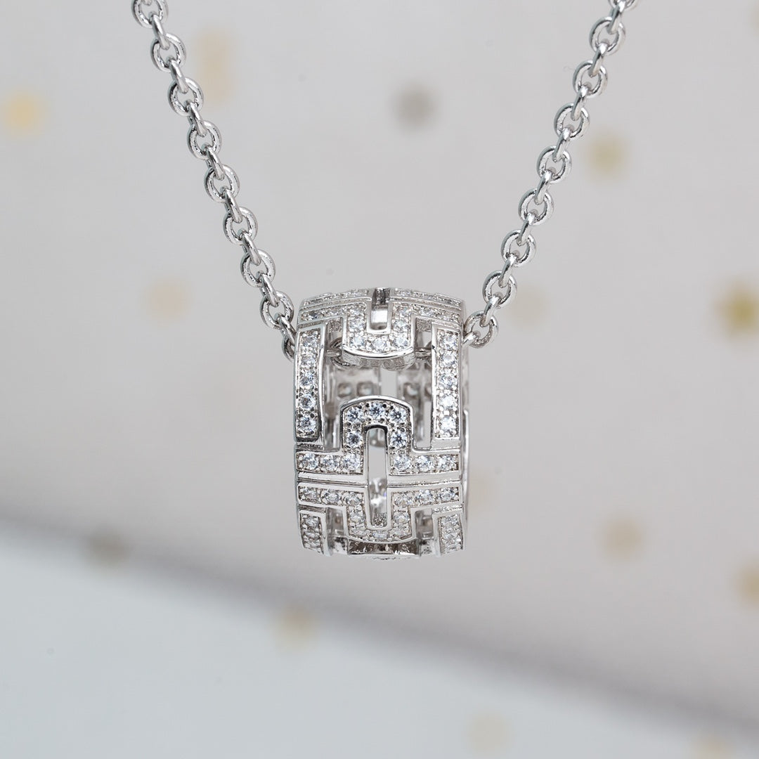 [BIJOUX]COLLIER PARENTESI ARGENT DIAMANT