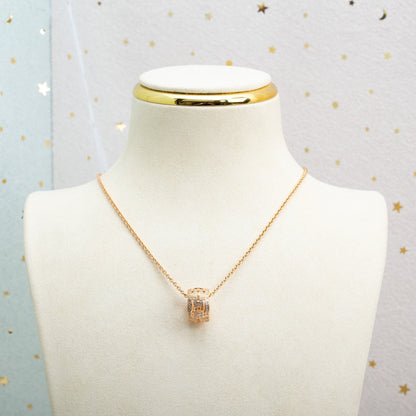 [BIJOUX] COLLIER PARENTESI OR ROSE DIAMANT