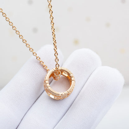 [BIJOUX] COLLIER PARENTESI OR ROSE DIAMANT