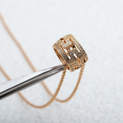 [BIJOUX] COLLIER PARENTESI OR ROSE DIAMANT