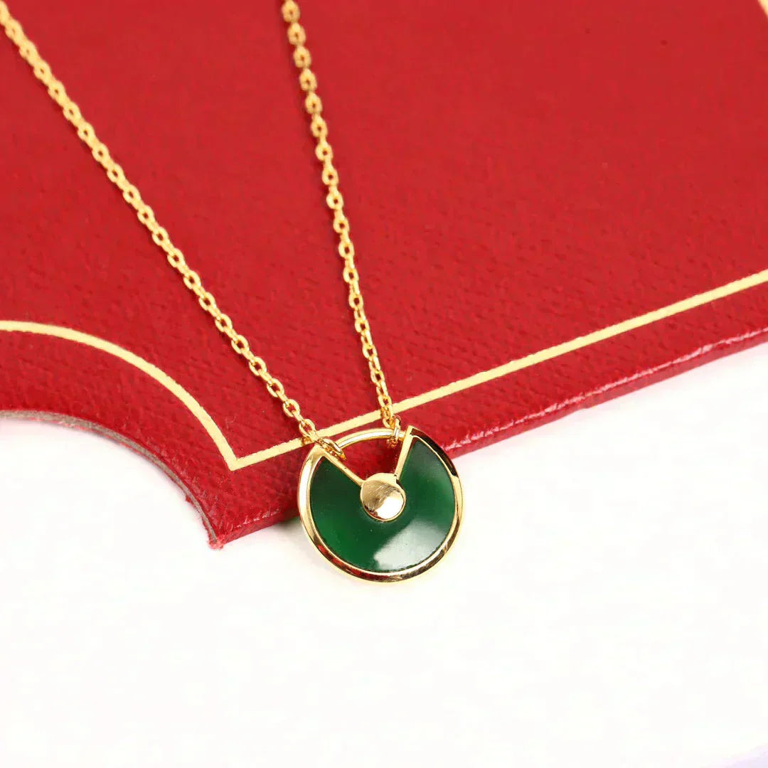 [BIJOUX]AMULETTE GOLD MALACHITE NECKLACE