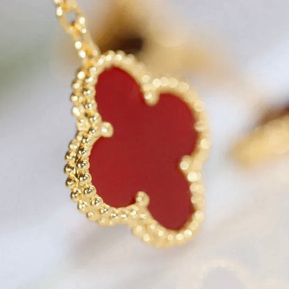 [BIJOUX]CLOVER  2 MOTIF  TIGER EYE CARNELIAN EARRINGS