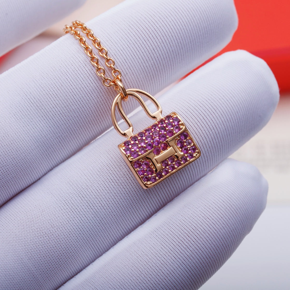[BIJOUX]CONSTANCE PEDANT PURPLE DIAMOND NECKLACE
