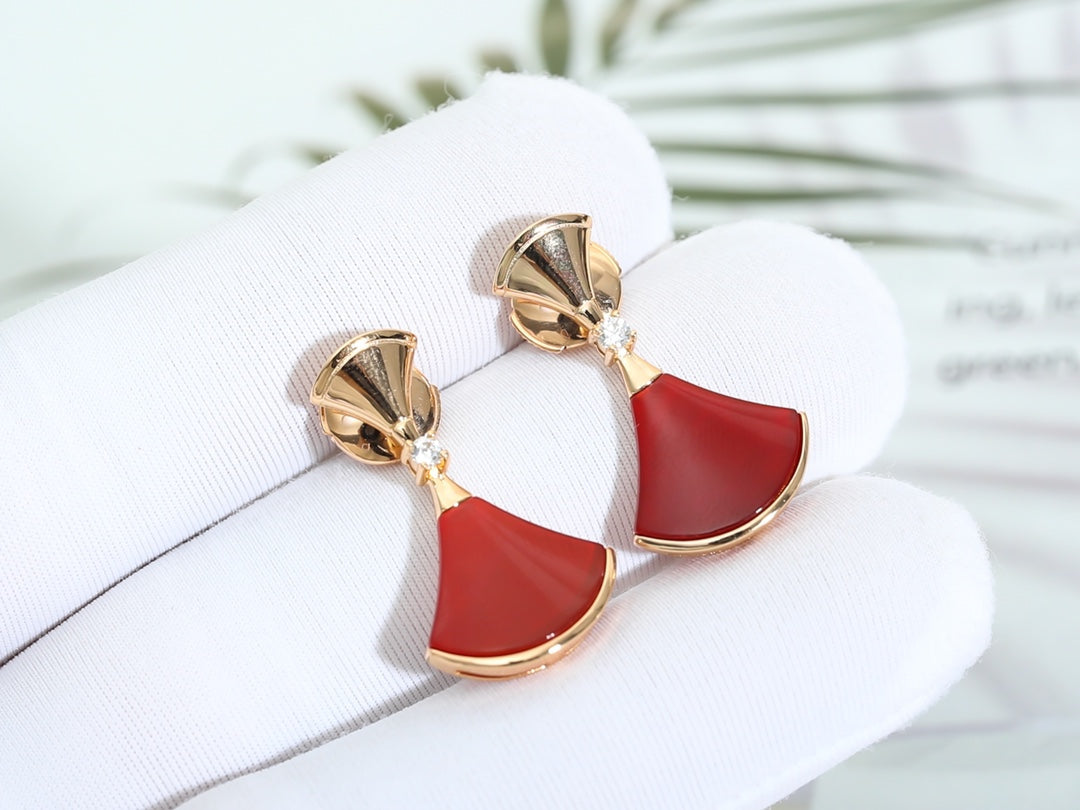 [BIJOUX]DREAM Carnelian PINK GOLD EARRINGS