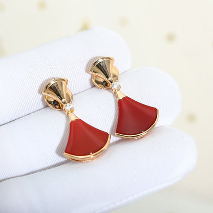 [BIJOUX]DREAM Carnelian PINK GOLD EARRINGS