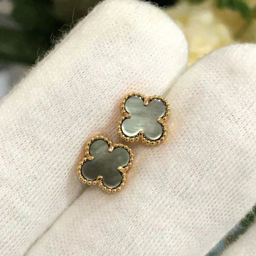 [BIJOUX]CLOVER MINI 9.5MM GRAY MOP EARRINGS