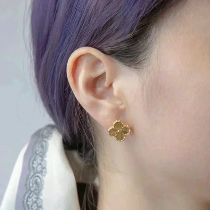 [BIJOUX]CLOVER MEDIUM 1 MOTIFS LASER EARRINGS