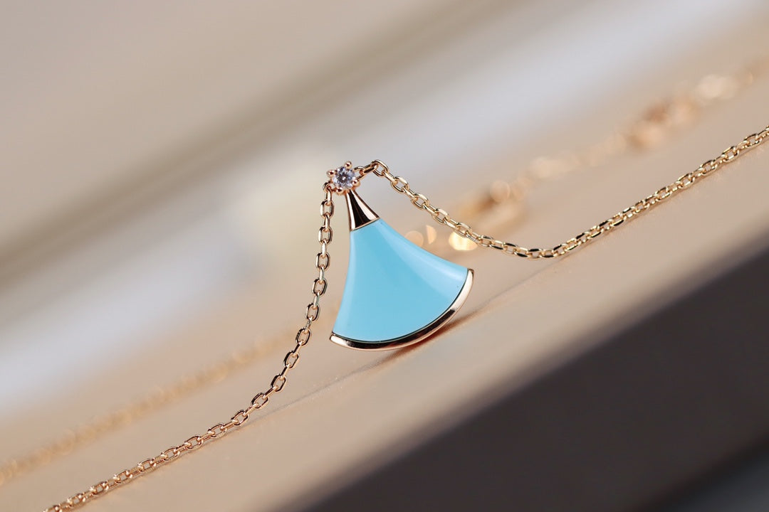 [BIJOUX] COLLIER DE RÊVE TURQUOISE OR ROSE