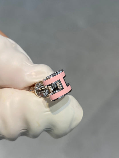 [BIJOUX]MINI POP H SILVER EARRINGS PINK