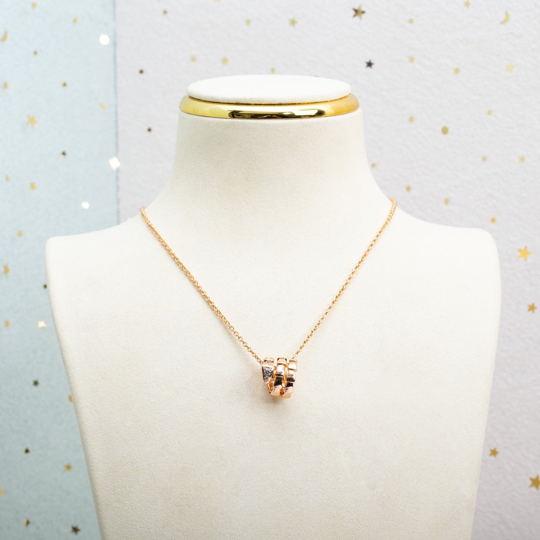 [BIJOUX] COLLIER SERPENTI OR ROSE DIAMANT