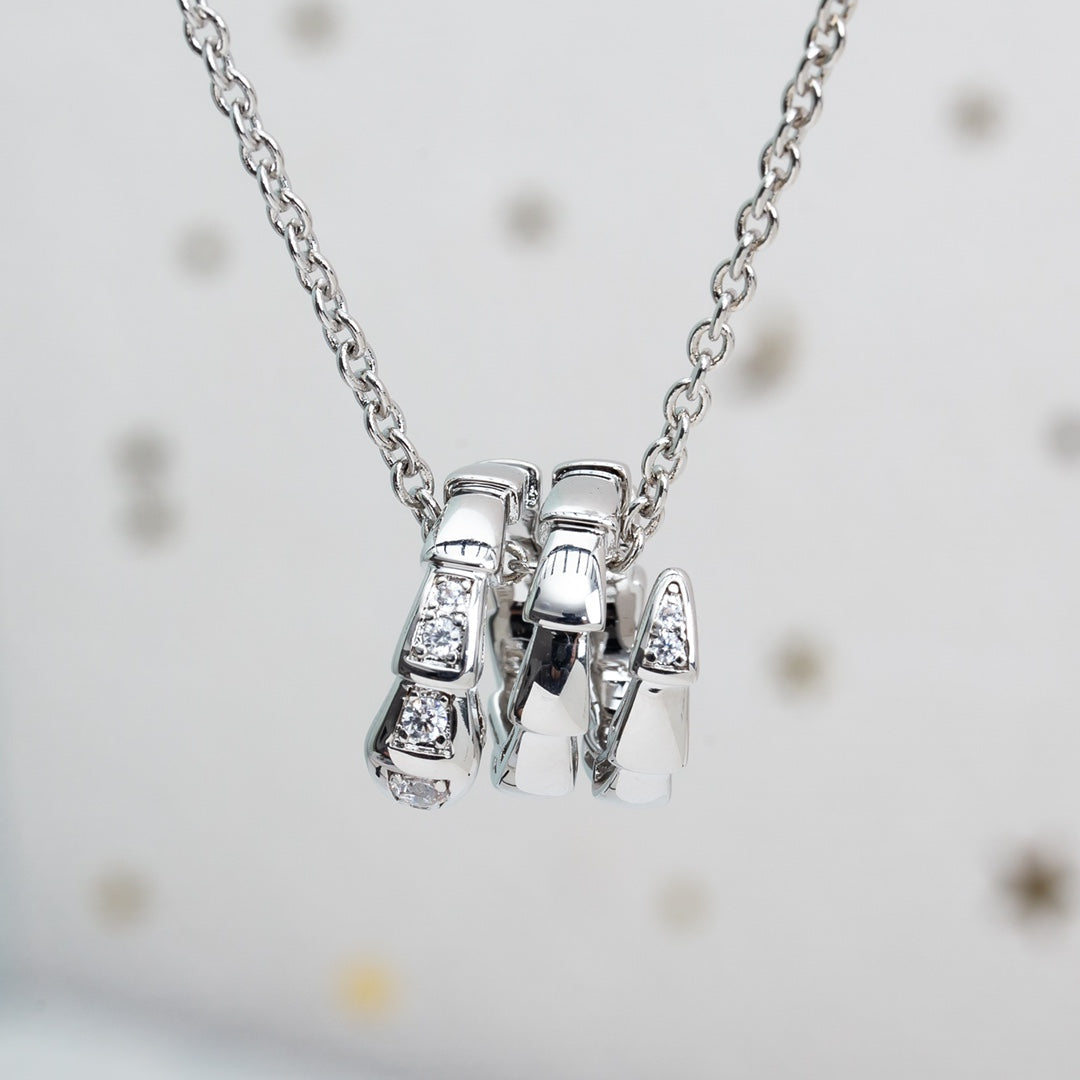 [BIJOUX]COLLIER SERPENTI ARGENT DIAMANT