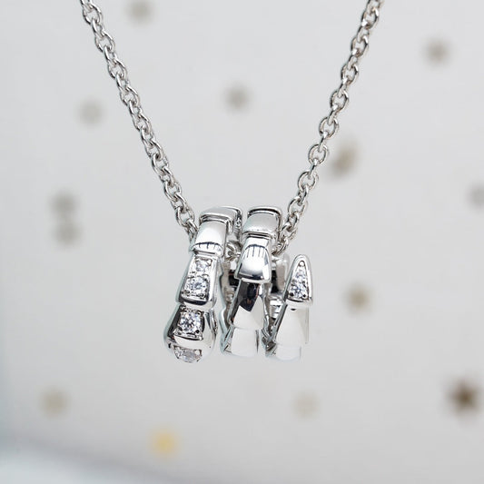 [BIJOUX]COLLIER SERPENTI ARGENT DIAMANT