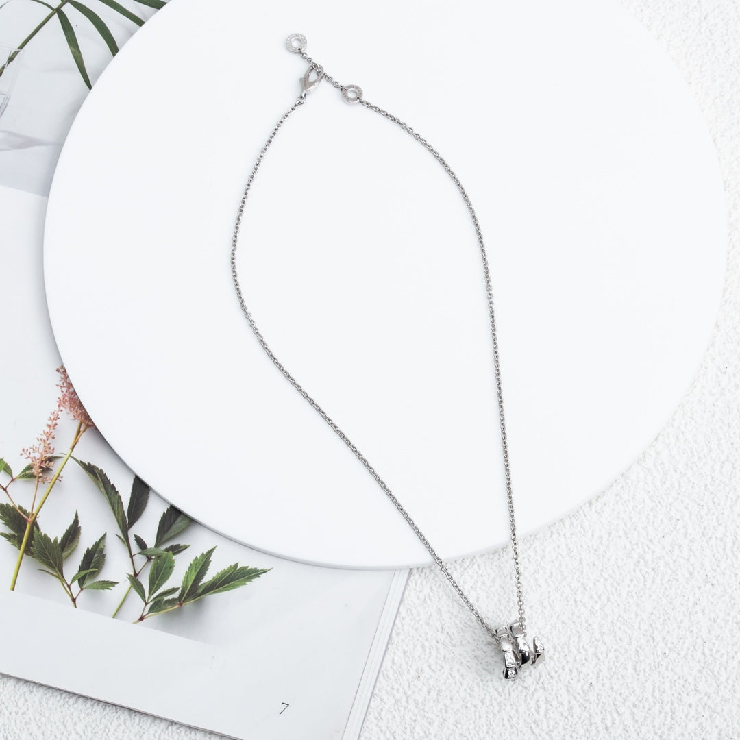 [BIJOUX]COLLIER SERPENTI ARGENT DIAMANT