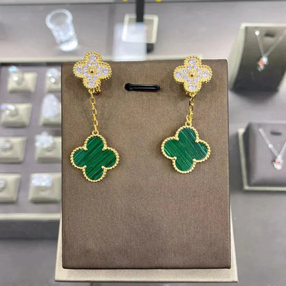 [BIJOUX]CLOVER  2 MOTIFS  DIAMOND  EARRINGS (MULTIPLE CHOICESç´