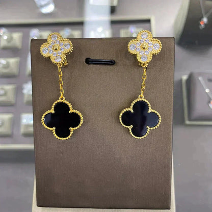 [BIJOUX]CLOVER  2 MOTIFS  DIAMOND  EARRINGS (MULTIPLE CHOICESç´