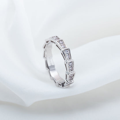 [BIJOUX]BAGUE SERPENTI ARGENT PAVÉ DIAMANTS 3MM
