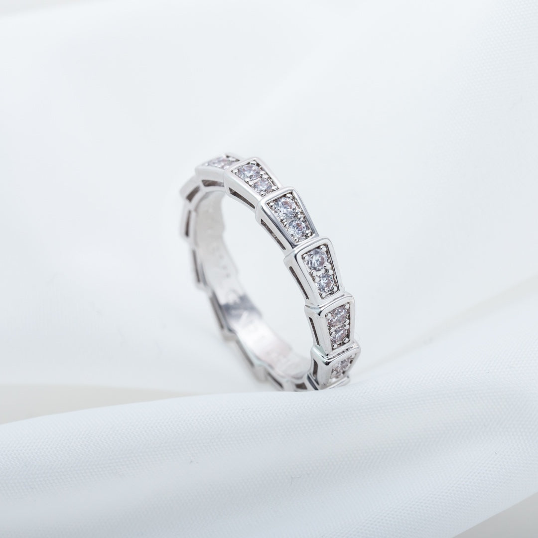 [BIJOUX]BAGUE SERPENTI ARGENT PAVÉ DIAMANTS 3MM